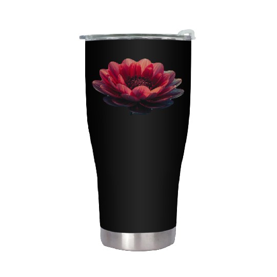 Vivid Red Lotus Blossom Design Stainless Steel Tumblers