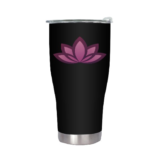 Elegant Pink Lotus Mandala Design Stainless Steel Tumblers