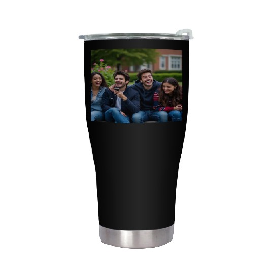 Joyful Group Friendship Illustration Stainless Steel Tumblers