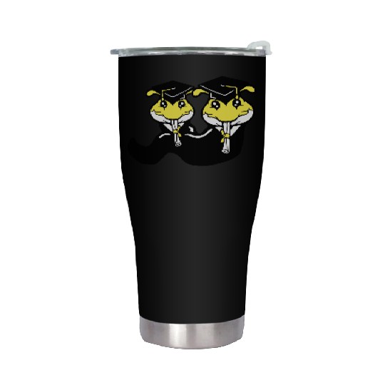 2 Caterpillar school graduation passed two College Stainless Steel Tumblers