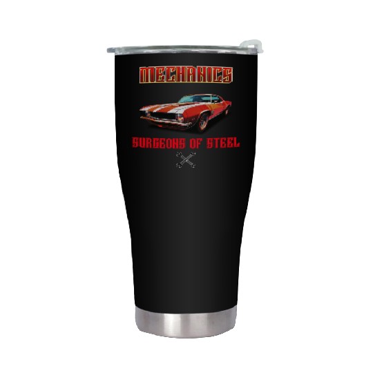Muscle Car and Steel Mechanics Design Stainless Steel Tumblers