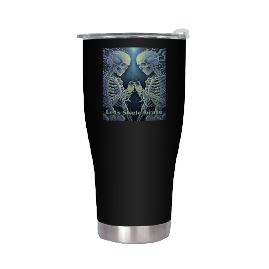 Celestial Skeleton Toasting Champagne Stainless Steel Tumblers