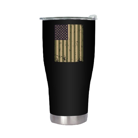 Camouflage US Flag Stainless Steel Tumblers