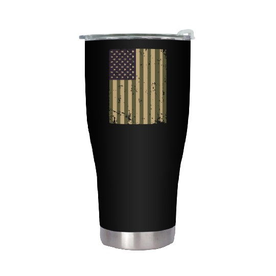 Camouflage US Flag Stainless Steel Tumblers