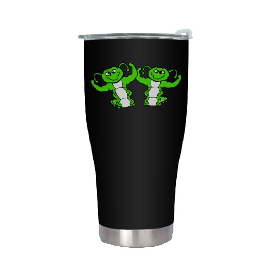 2 Caterpillars Bodybuilder Team Muscle Building Stainless Steel Tumblers