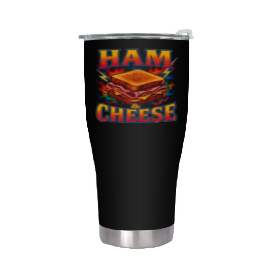 Ham And Cheese Sandwich Favorite Food Weird 90s Stainless Steel Tumblers