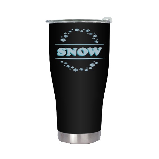 Snowflake Circle Winter Design Stainless Steel Tumblers