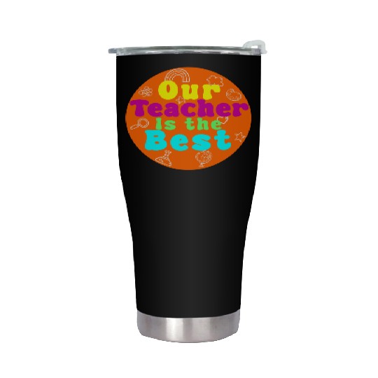 Colorful Teacher Appreciation Circular Stainless Steel Tumblers