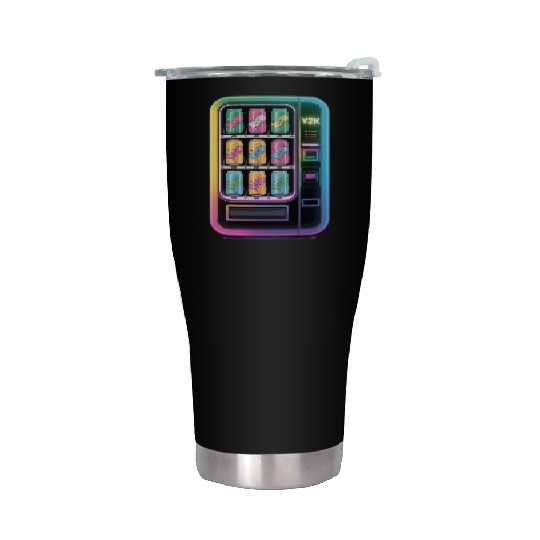 Y2K Cyber Vending Machine with Iridescent Drinks Stainless Steel Tumblers