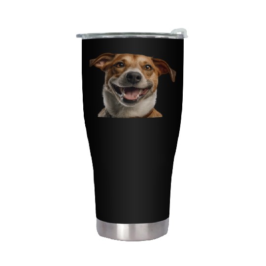 Joyful Jack Russell Dog Illustration Stainless Steel Tumblers