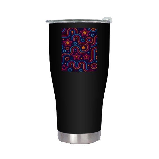 Neon Starburst Cosmic Pattern Stainless Steel Tumblers