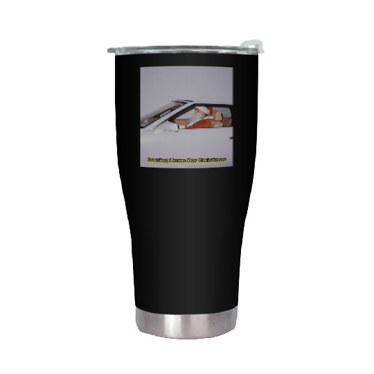 Santa's Joyful Ride Card Design Stainless Steel Tumblers