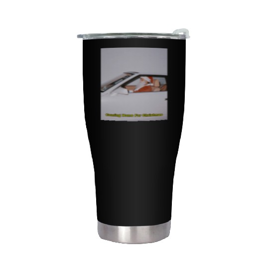 Santa's Joyful Ride Card Design Stainless Steel Tumblers