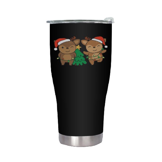 Deer Christmas Winter Animals Deer Stainless Steel Tumblers