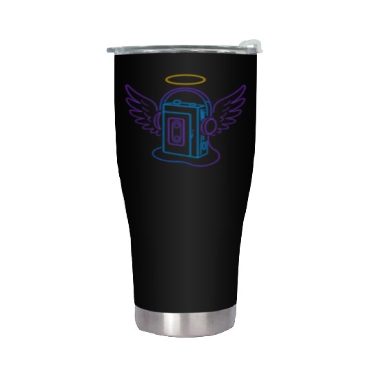 Celestial Audio Girl with Angel Wings Stainless Steel Tumblers