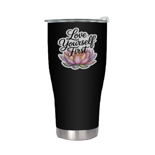 Inspirational Lotus Floral Affirmation Stainless Steel Tumblers