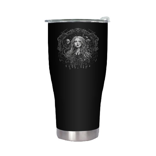 Celestial Gothic Woman Art Stainless Steel Tumblers