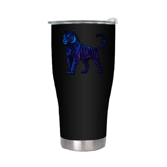Celestial Galaxy Tiger Illustration Stainless Steel Tumblers