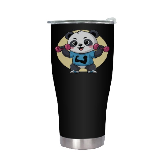Panda Gym Workout Stainless Steel Tumblers