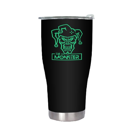Neon Circus Horror Skull Design Stainless Steel Tumblers