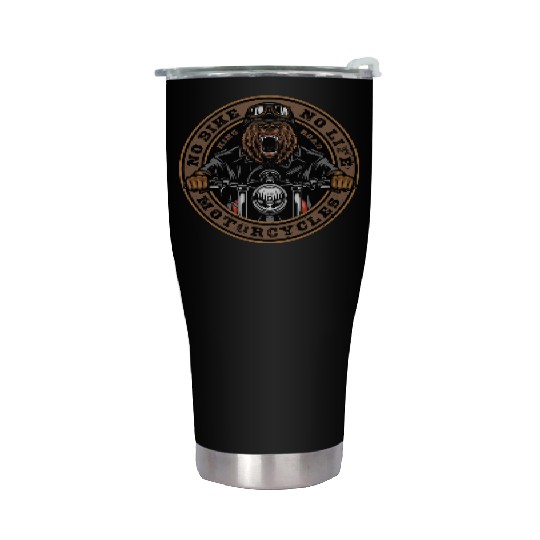 Roaring Bear Motorcycle Bike Life Stainless Steel Tumblers