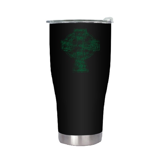 Classic Vintage Style Celtic Cross Crucifix Stainless Steel Tumblers