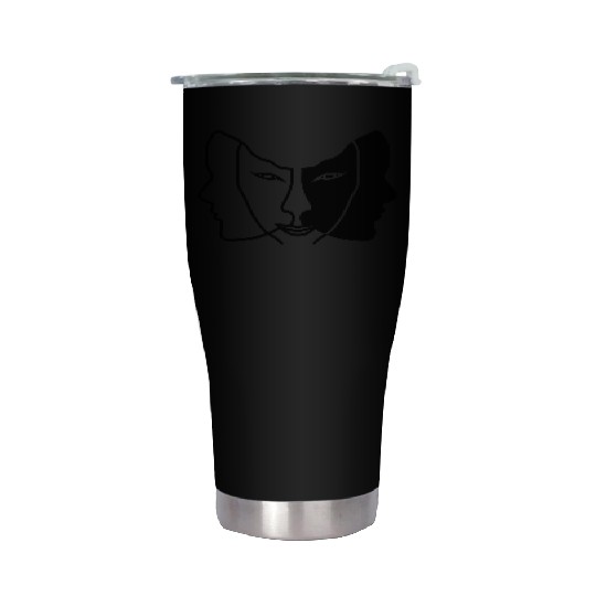 light dark face mask gemini Stainless Steel Tumblers