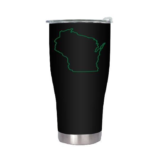 Wisconsin State Outline Design Stainless Steel Tumblers