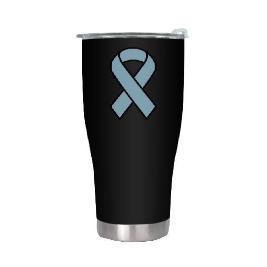 Light Blue Prostate Cancer Ribbon Stainless Steel Tumblers