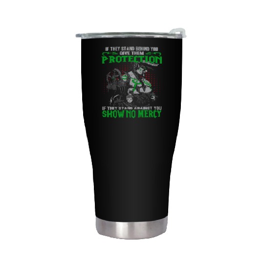 Warcraft-If they stand against you show no mercy Stainless Steel Tumblers