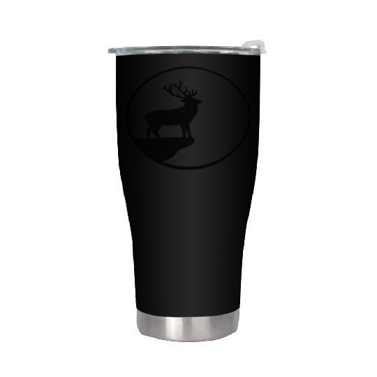 Black deer cliff moon sun rock night weir wolf cir Stainless Steel Tumblers