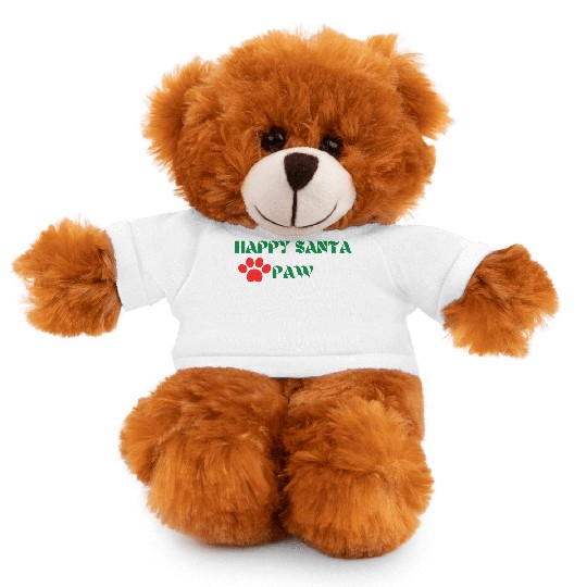 Happy Santa paw ,funny Christmas quotes Stuffed Animals With Tee