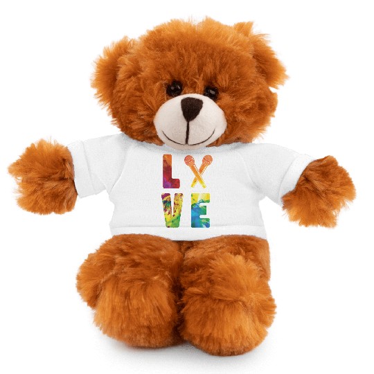 Karaoke Singer Microphone Vocalist Stuffed Animals With Tee