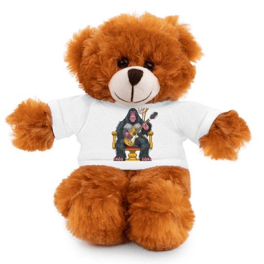 Ape sitting on a throne hold an electric guitar Stuffed Animals With Tee