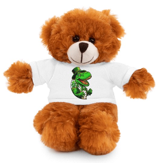 St Patricks Day T-rex Dinosaur With Top Hat Stuffed Animals With Tee