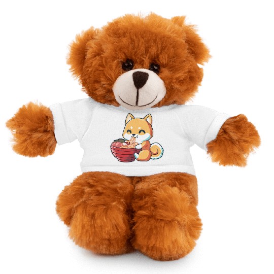 kawaii Japanese Anime Fox Ramen Food Lovers Humor Stuffed Animals With Tee