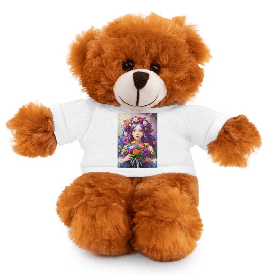 Spring Girl with a bouqet of flowers garland #4 Stuffed Animals With Tee