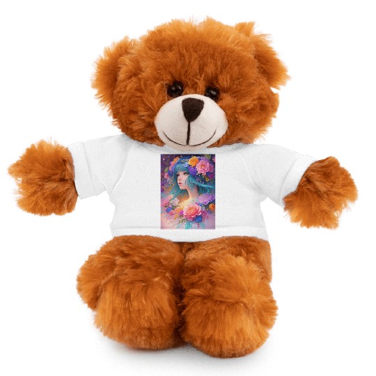 Spring Girl with a bouqet of flowers garland #6 Stuffed Animals With Tee