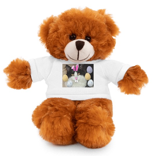Easter Bunny Cat Face Decor Stuffed Animals With Tee