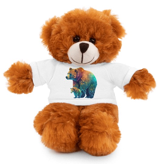 Mother Bear and Cub Sublimation Graphic Wild 1 Stuffed Animals With Tee