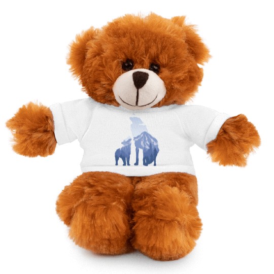 Wolf And Puppy Husky Mountains Nature Hiking Stuffed Animals With Tee