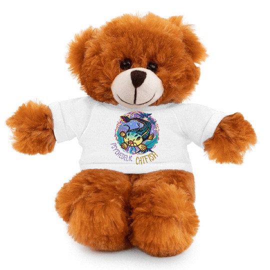 Psychedelic Catfish Artwork Stuffed Animals With Tee