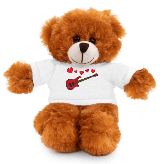 Valentines Bass Guitar Bassist Wedding Musician Stuffed Animals With Tee