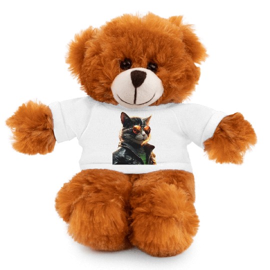 Cat With Sunglasses Cute Cat Mom Meow Paws Kitty Stuffed Animals With Tee