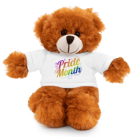 Rainbow Color Pride Month Logo Lgbtq Gay Lesbian Stuffed Animals With Tee