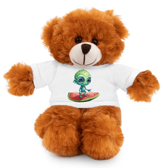 Green Alien Meets Watermelon: Exotic Encounter Stuffed Animals With Tee