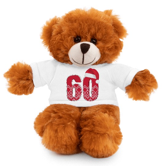 Happy 60th Christmas Birthday - Number Sixty Stuffed Animals With Tee