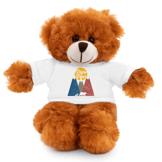 Papa Bear and Cub Outdoor Animal Lover Fathers Day Stuffed Animals With Tee