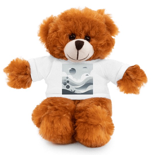 "Tranquil Monochrome Horizon" Stuffed Animals With Tee
