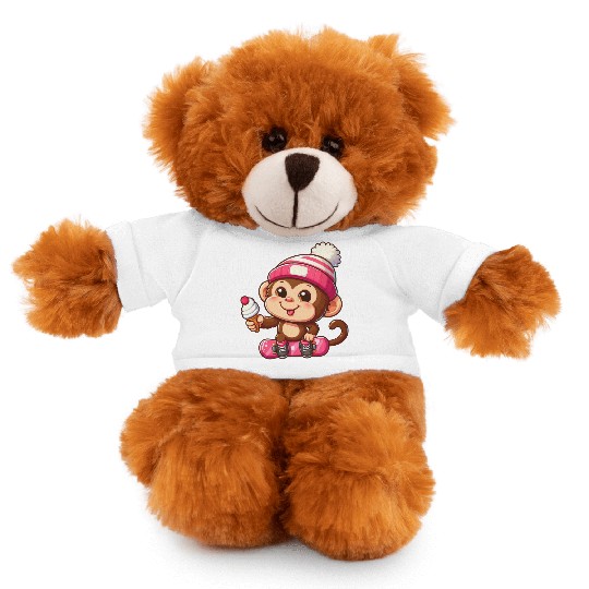 Chimpanzee Snowboarder Winter Action Stuffed Animals With Tee